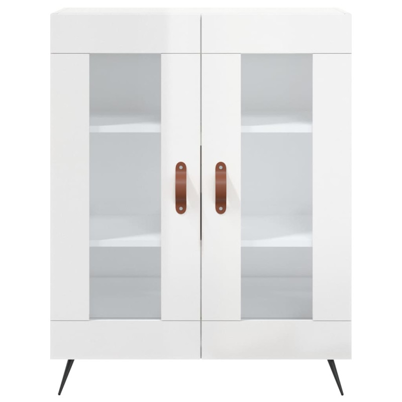 Witrynka biała połysk 69,5x34x180 cm materiał drewnopochodny