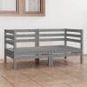 2-osobowa sofa ogrodowa, szara, lite drewno sosnowe