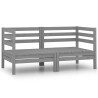 2-osobowa sofa ogrodowa, szara, lite drewno sosnowe
