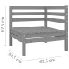 2-osobowa sofa ogrodowa, szara, lite drewno sosnowe