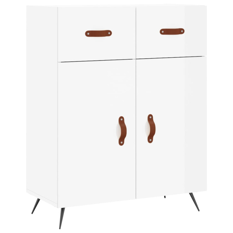 Witrynka biała połysk 69,5x34x180 cm materiał drewnopochodny