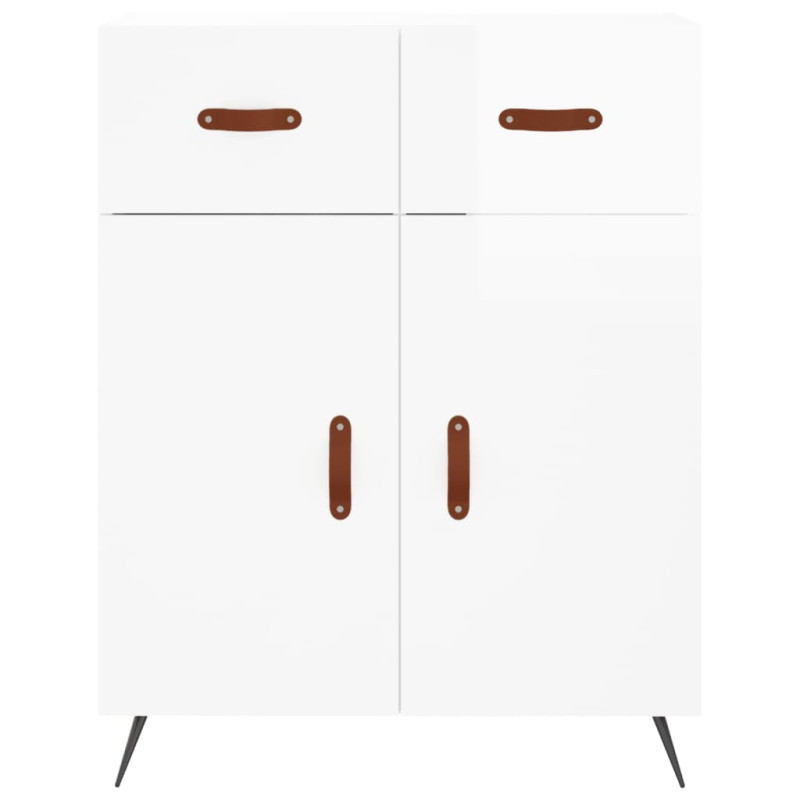 Witrynka biała połysk 69,5x34x180 cm materiał drewnopochodny