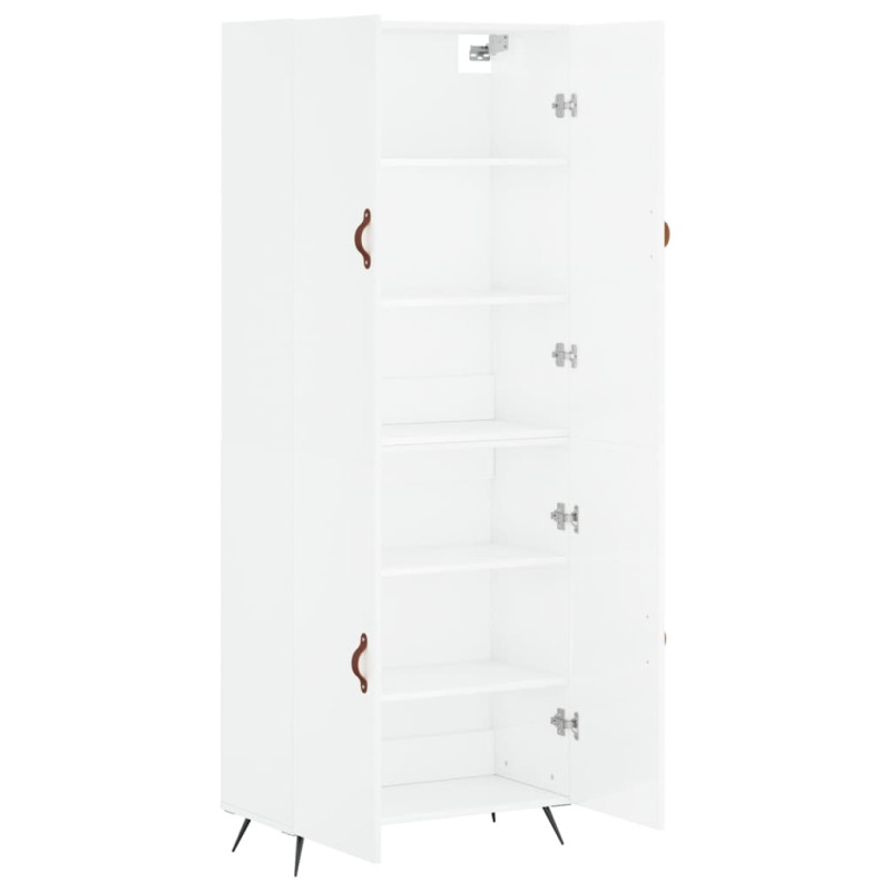Witrynka biała połysk 69,5x34x180 cm materiał drewnopochodny