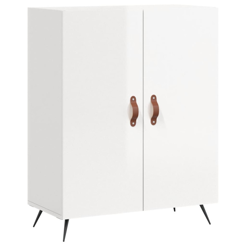 Witrynka biała połysk 69,5x34x180 cm materiał drewnopochodny