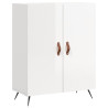 Witrynka biała połysk 69,5x34x180 cm materiał drewnopochodny