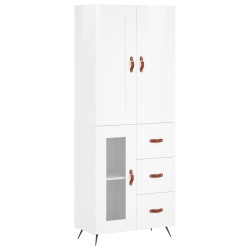 Witrynka biała połysk 69,5x34x180 cm materiał drewnopochodny