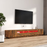 Zestaw 3 szafek TV z oświetleniem LED, przydymiony dąb