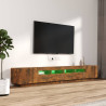 Zestaw 3 szafek TV z oświetleniem LED, przydymiony dąb