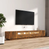 Zestaw 3 szafek TV z oświetleniem LED, przydymiony dąb