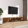 Zestaw 3 szafek TV z oświetleniem LED, przydymiony dąb