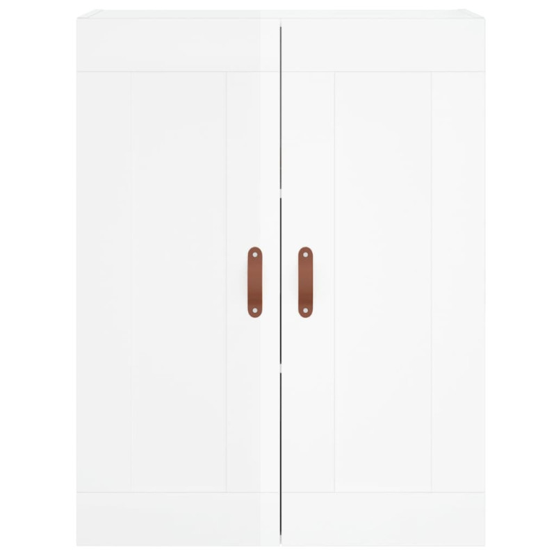Witrynka biała połysk 69,5x34x180 cm materiał drewnopochodny