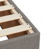 Łóżko kontynentalne z materacem, taupe, tkanina, 80x200 cm