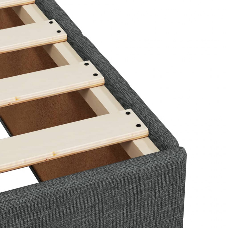 Łóżko kontynentalne z materacem, ciemnoszara tkanina 140x190 cm
