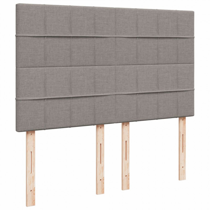 Łóżko kontynentalne z materacem, taupe, tkanina, 140x190 cm