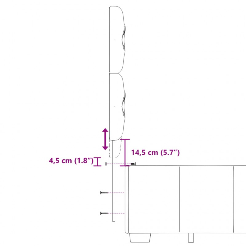 Łóżko kontynentalne z materacem, taupe, tkanina, 140x190 cm