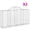 Kosze gabionowe, 2 szt, 200x30x100/120 cm, galwanizowane żelazo