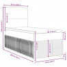 Łóżko kontynentalne z materacem, czarne, tkanina, 90x200 cm