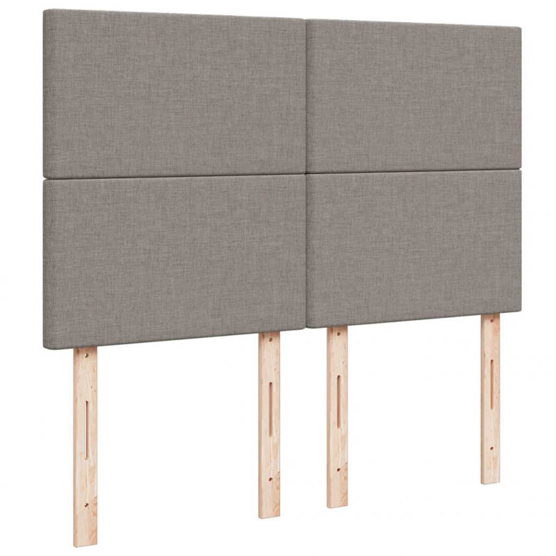 Łóżko kontynentalne z materacem, taupe, tkanina, 140x190 cm
