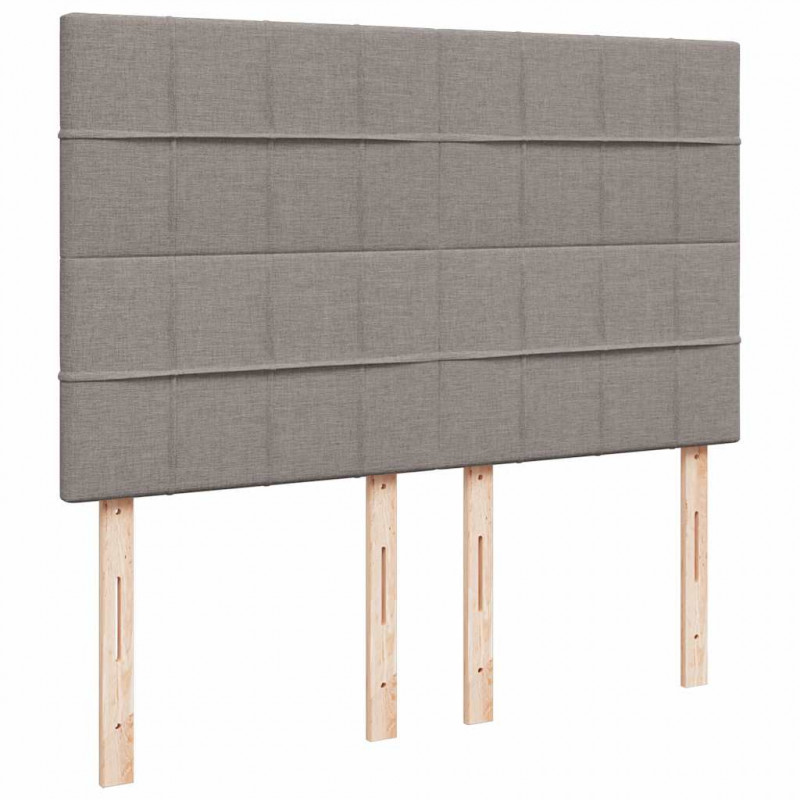 Łóżko kontynentalne z materacem, taupe, tkanina, 140x190 cm