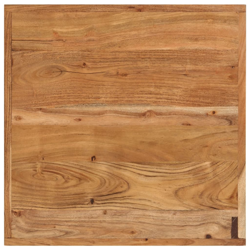 Stolik barowy, 55x55x107 cm, lite drewno akacjowe i żelazo