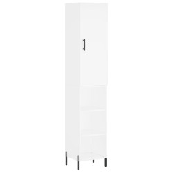 Wysoka szafka, biała, 34,5x34x180 cm, materiał drewnopochodny