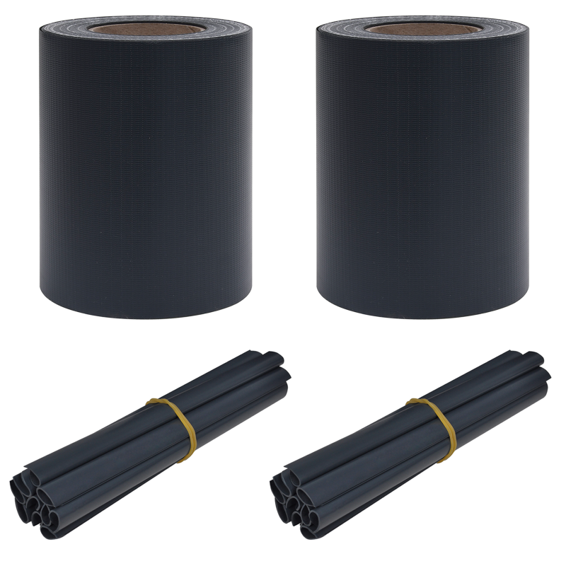 Ogrodowe Ekrany Prywatności 2 pcs Ciemnoszary 35 x 0,19 m PVC