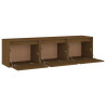Szafki pod TV, 3 szt., miodowy brąz, lite drewno sosnowe