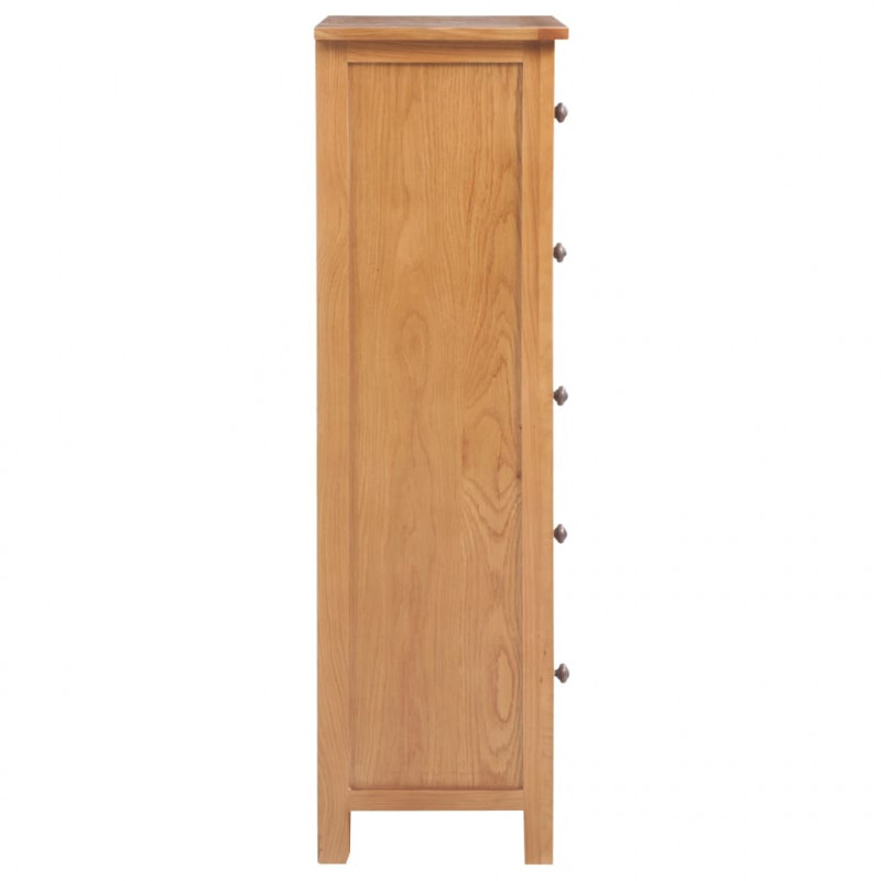 Wysoka komoda, 45x32x110 cm, lite drewno dębowe