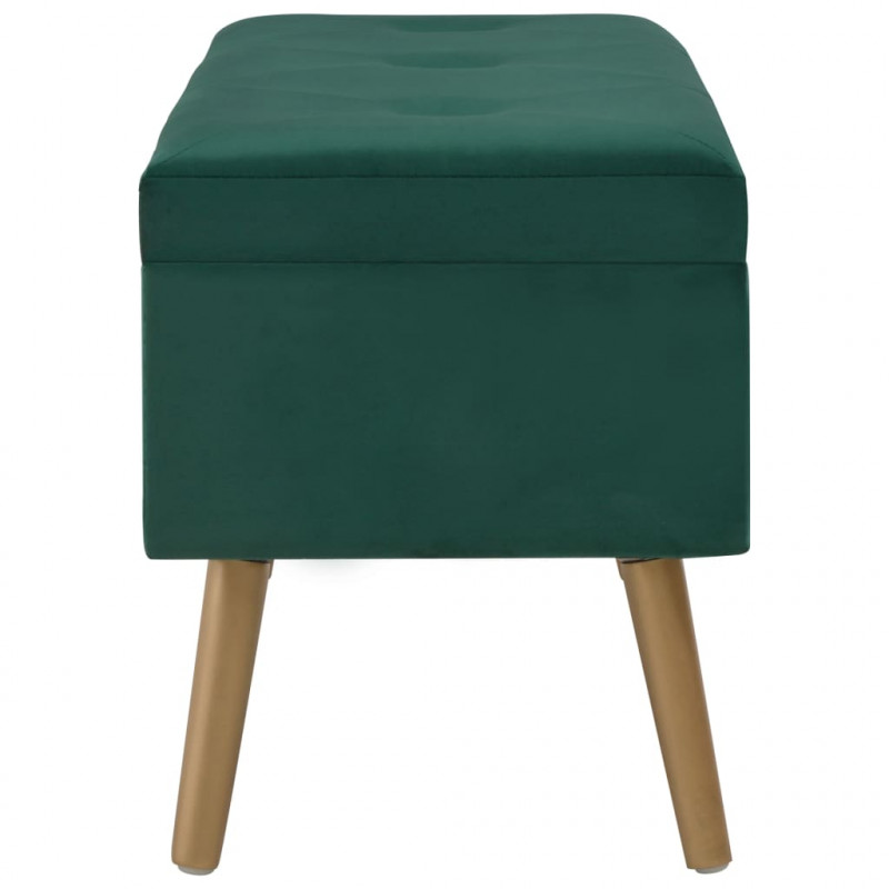 Ławka ze schowkiem, 80 cm, zielona, aksamitna