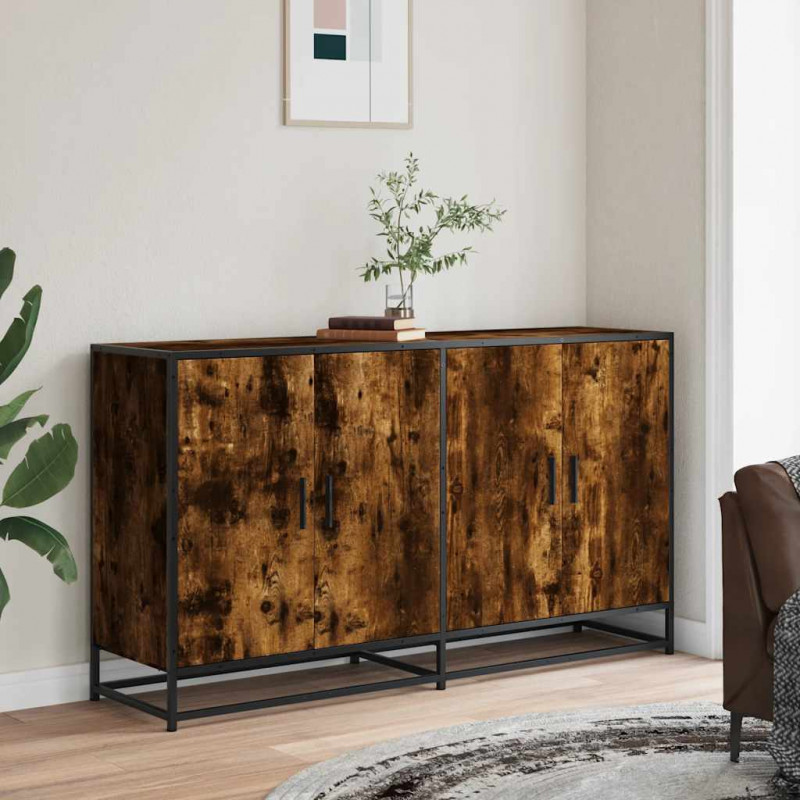 Szafka, przydymiony dąb, 134x35x76 cm, materiał drewnopochodny