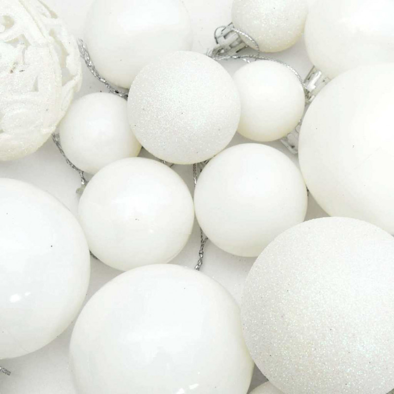 Zestaw bombek, 100 elementów, biały
