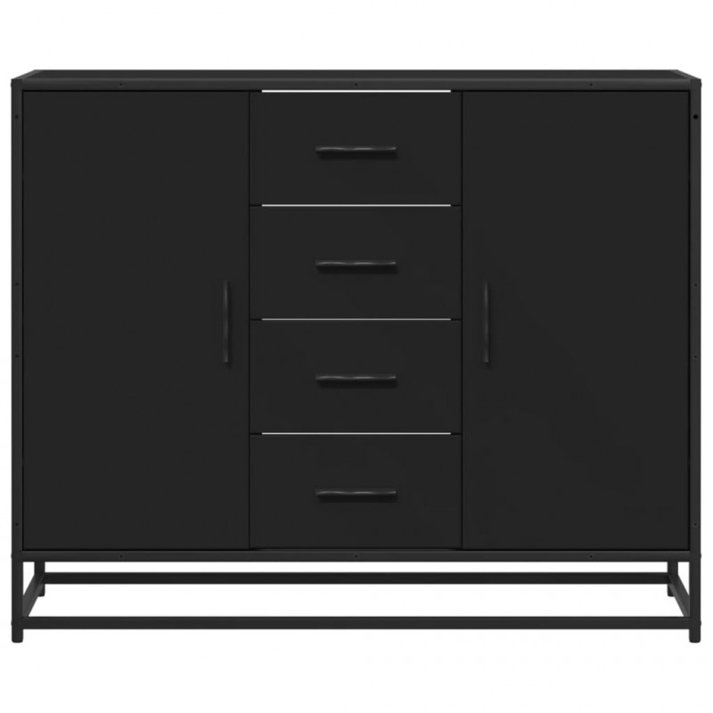 Szafka, czarna, 92x35x76 cm, materiał drewnopochodny