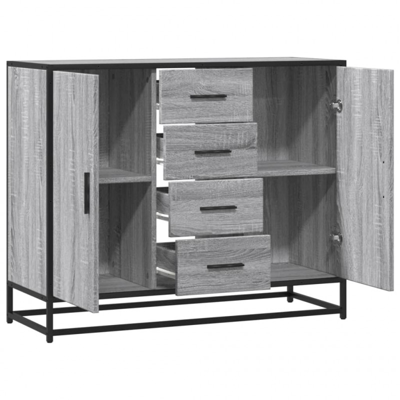 Szafka, szary dąb sonoma, 92x35x76 cm, materiał drewnopochodny