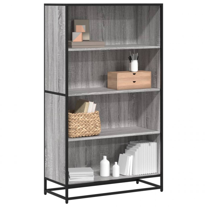 Regał, szary dąb sonoma, 80,5x35x139cm, materiał drewnopochodny
