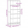 Regał, przydymiony dąb, 80,5x35x170,5 cm