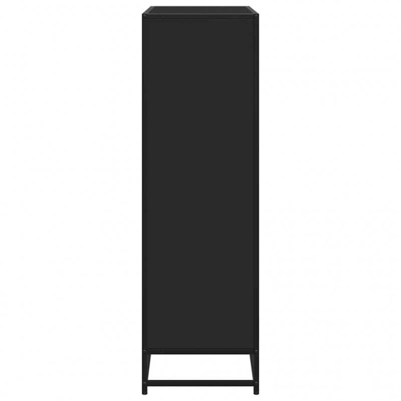 Regał, czarny, 97,5x33x107,5 cm, materiał drewnopochodny, metal