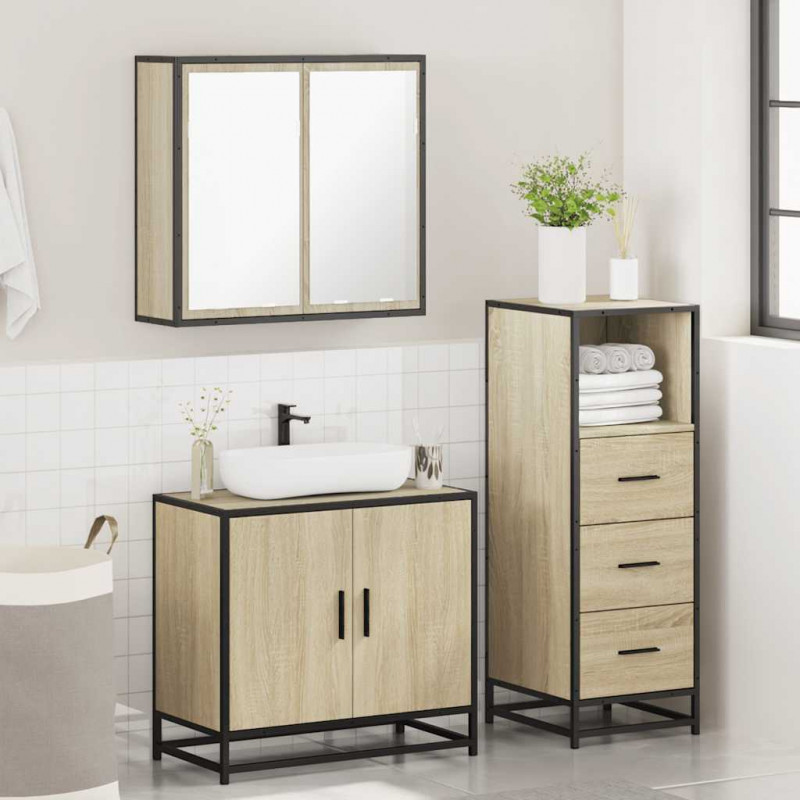 3-cz. zestaw mebli łazienkowych, kolor dąb sonoma