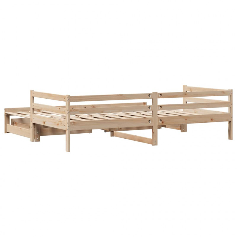 Sofa rozsuwana z szufladami, bez materaca, 90x190 cm