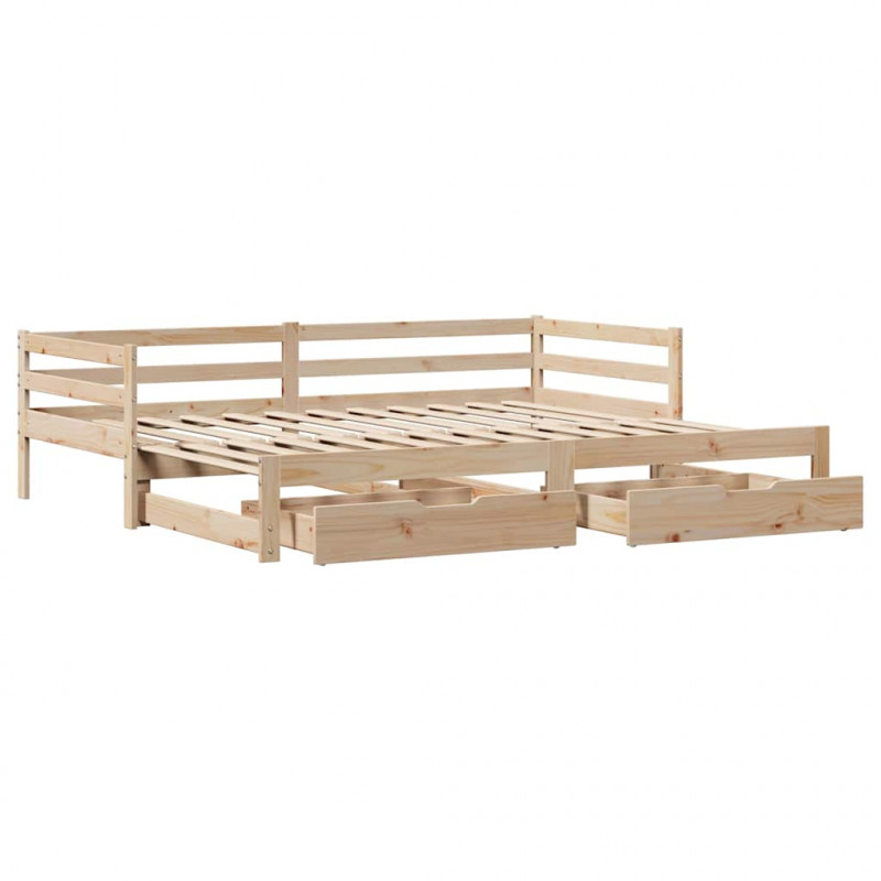 Sofa rozsuwana z szufladami, bez materaca, 90x190 cm