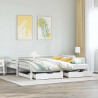 Sofa rozsuwana z szufladami, bez materaca, białe, 80x200 cm