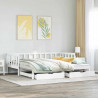 Sofa rozsuwana z szufladami, bez materaca, białe, 90x200 cm