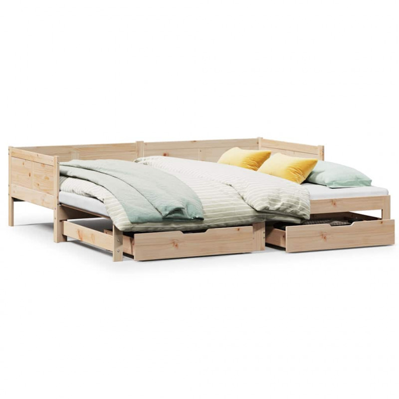 Sofa rozsuwana z szufladami, bez materaca, 90x190 cm