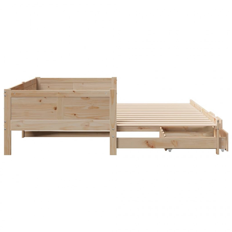 Sofa rozsuwana z szufladami, bez materaca, 90x190 cm