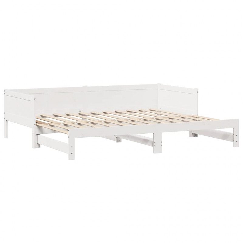 Sofa rozsuwana z szufladami, bez materaca, białe, 90x190 cm