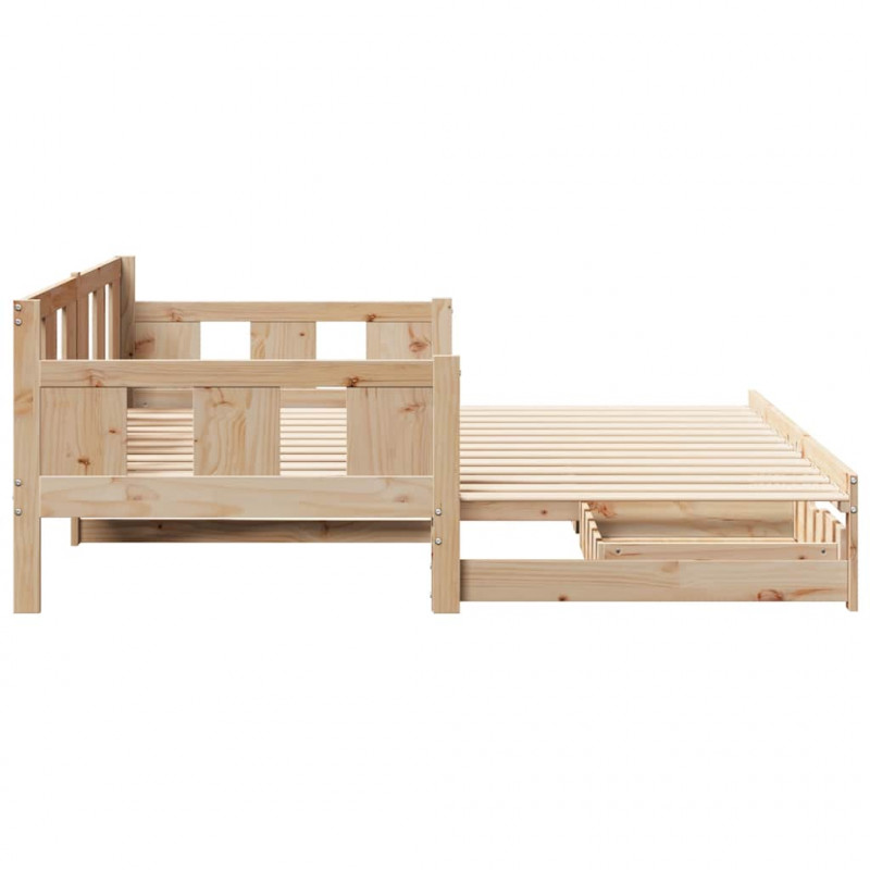 Sofa rozsuwana z szufladami, bez materaca, 90x190 cm