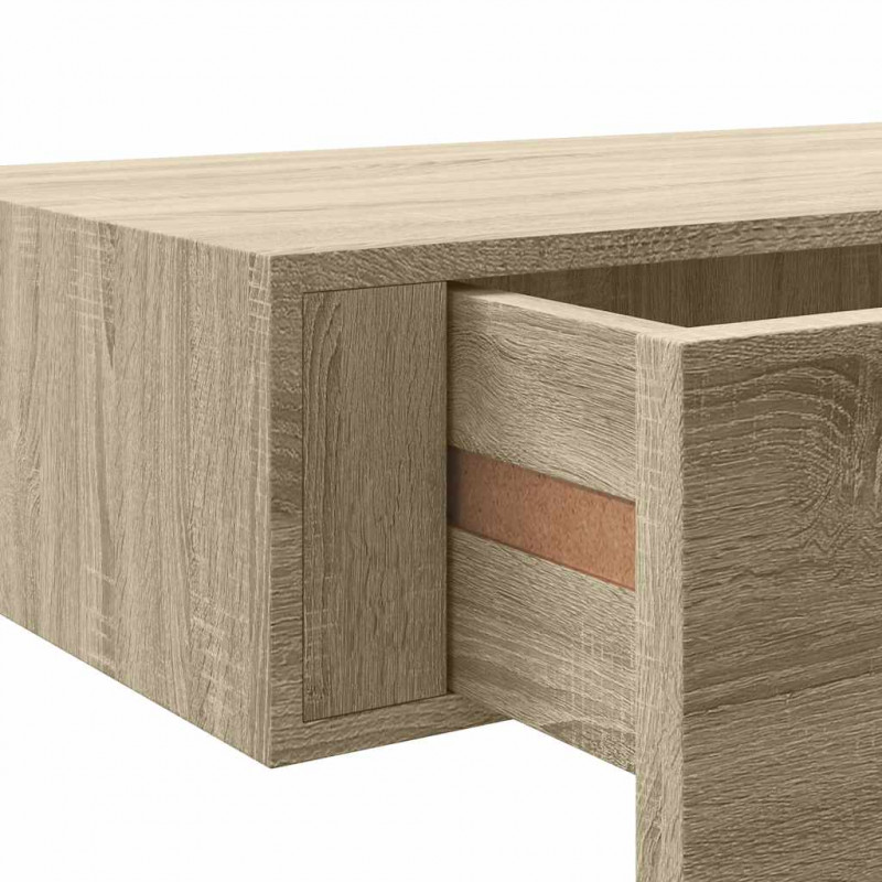 Półka ścienna z szufladą, kolor dębu, 40 x 23,5 x 10 cm, MDF