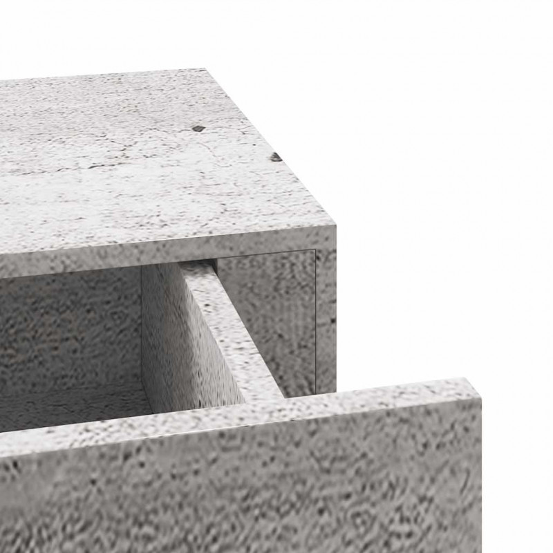 Półki ścienne z szufladą, 2 szt., szare, 40x23,5x10 cm, MDF