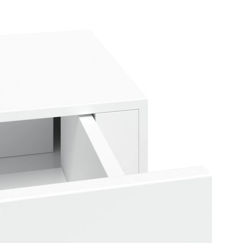 Półki ścienne z szufladą, 2 szt., białe, 60 x 23,5 x 10 cm, MDF