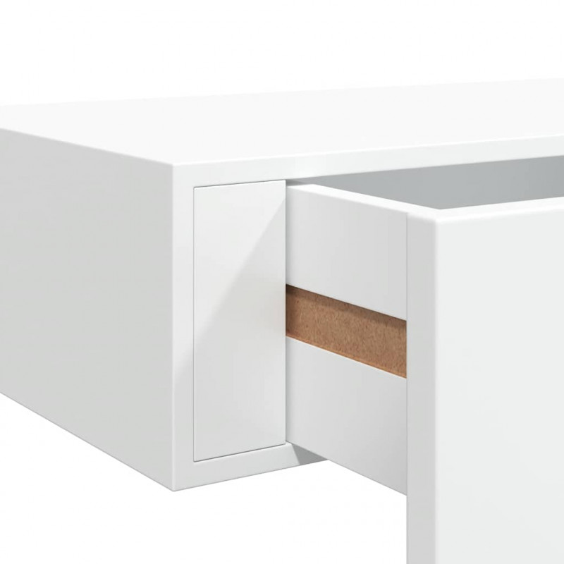Półki ścienne z szufladą, 2 szt., białe, 60 x 23,5 x 10 cm, MDF
