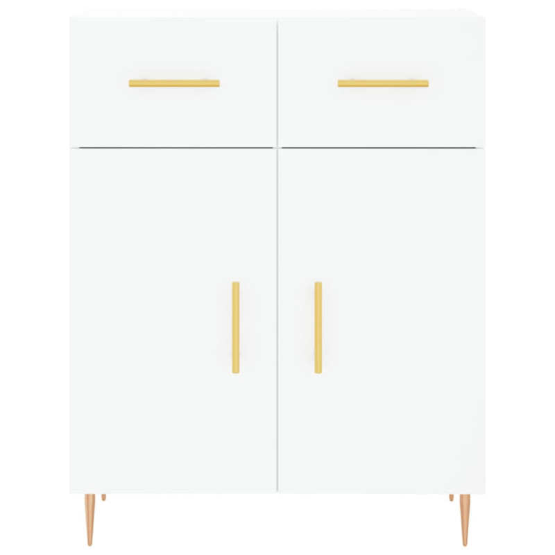 Witrynka, biała, 69,5x34x180 cm, materiał drewnopochodny